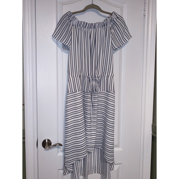 Halston Off-the-shoulder Hi-Low Dress - Picture 2 of 5